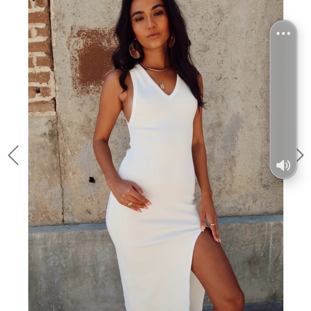 12th Tribe Ribbed White Dress - Picture 3 of 5